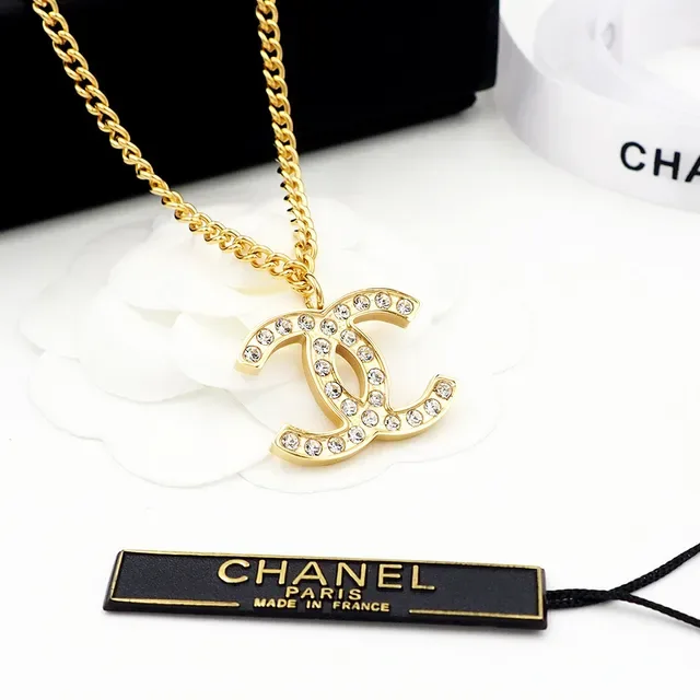 Chanel CC Pendant Gold Transparent Curb Chain Crystal-Pavé Interlocking Necklace 2