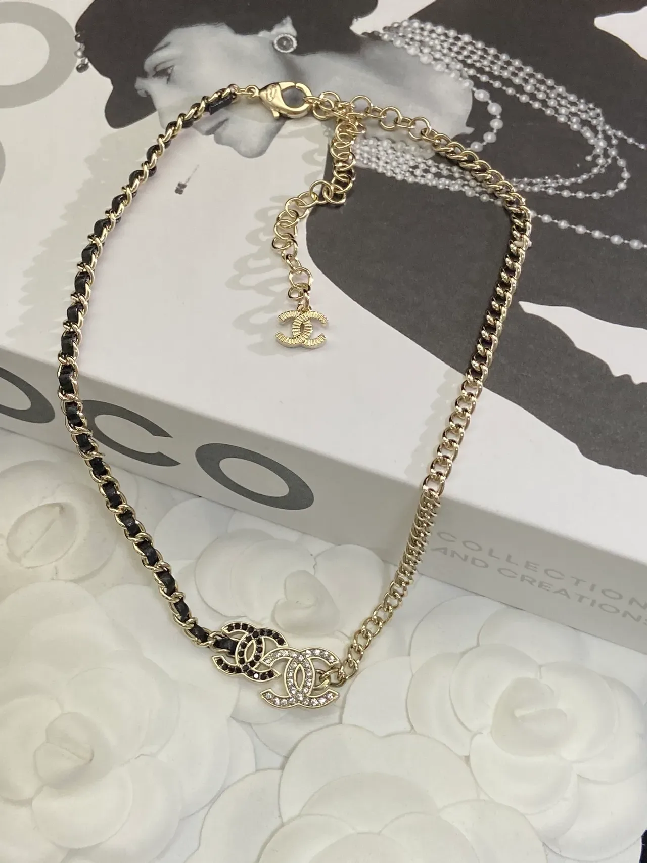 Collier Chanel Classique Double CC Cristal Pavé 5