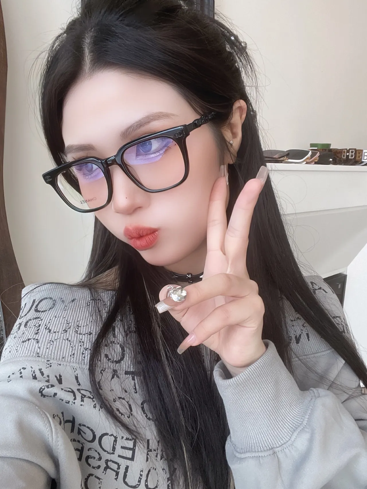 Chanel Classic Rectangular Optical Frame Preto Rosa Acetato Grosso Lentes Gradientes Tintadas Óculos Ópticos 4