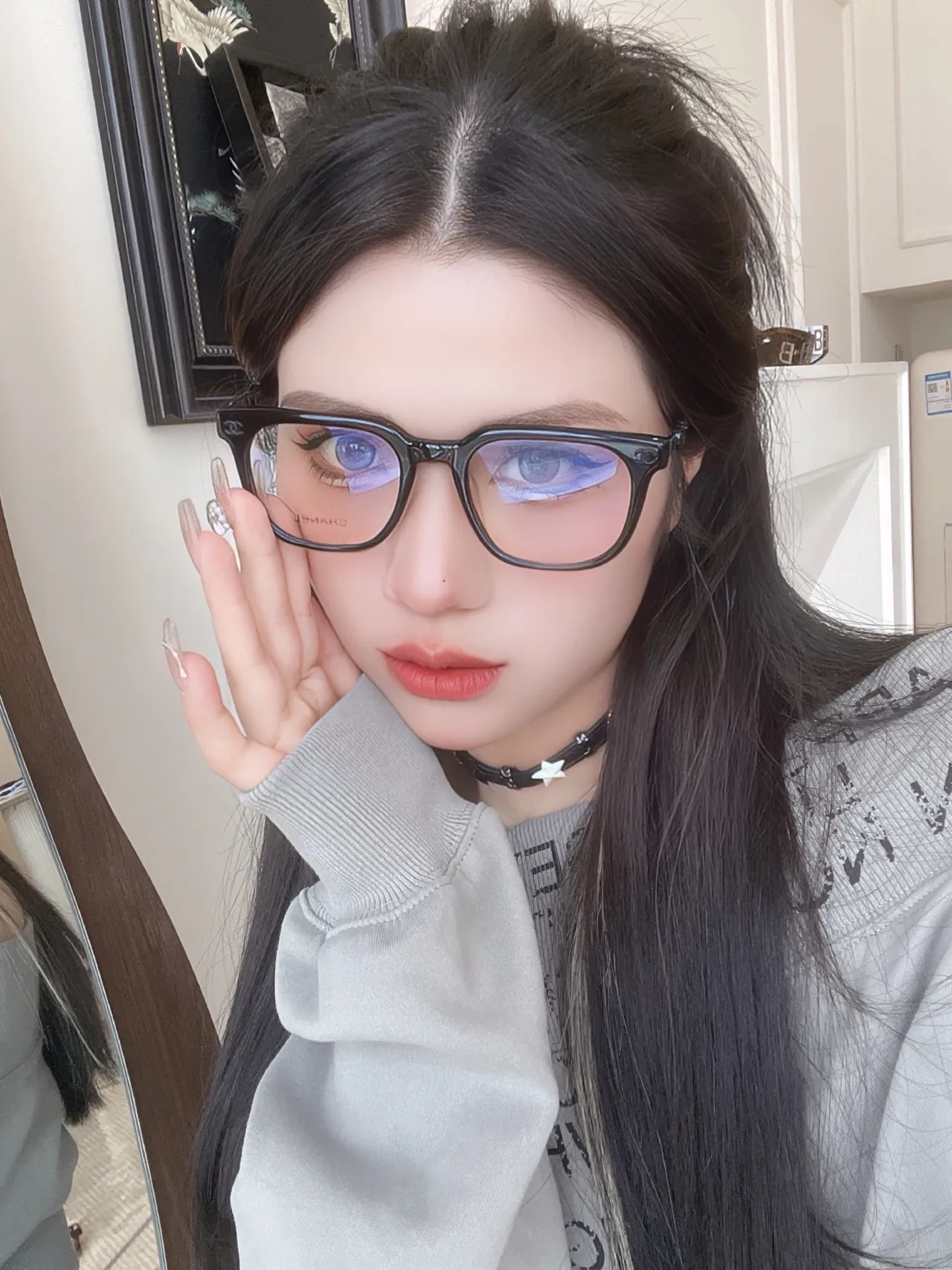 Chanel Classic Rectangular Optical Frame Preto Rosa Acetato Grosso Lentes Gradientes Tintadas Óculos Ópticos 5