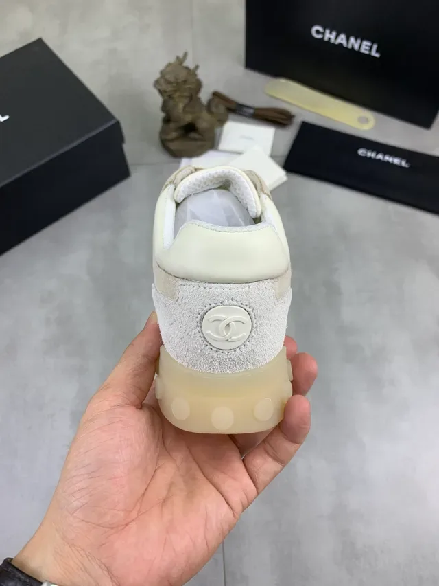 Chanel Runway Sneaker Beige White Low-Top Mixed-Material Lifestyle Sneakers 3