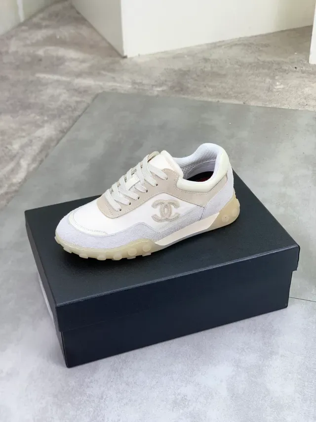 Chanel Runway Sneaker Beige White Low-Top Mixed-Material Lifestyle Sneakers 4