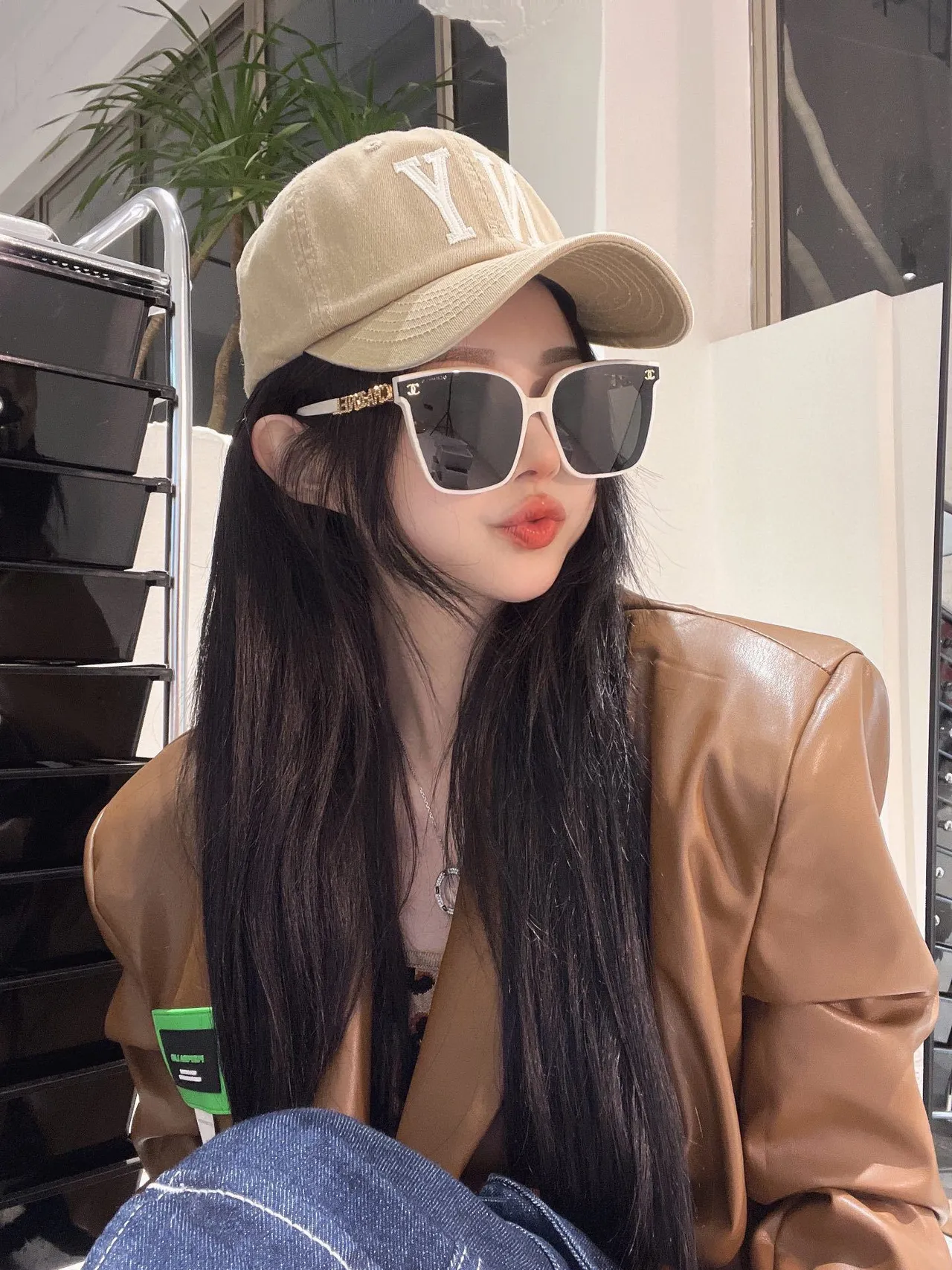 Chanel Square Frame Pink Acetate Sunglasses 4