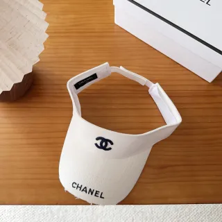 Chanel 白海军 遮阳帽轮廓 刺绣标志 棒球帽