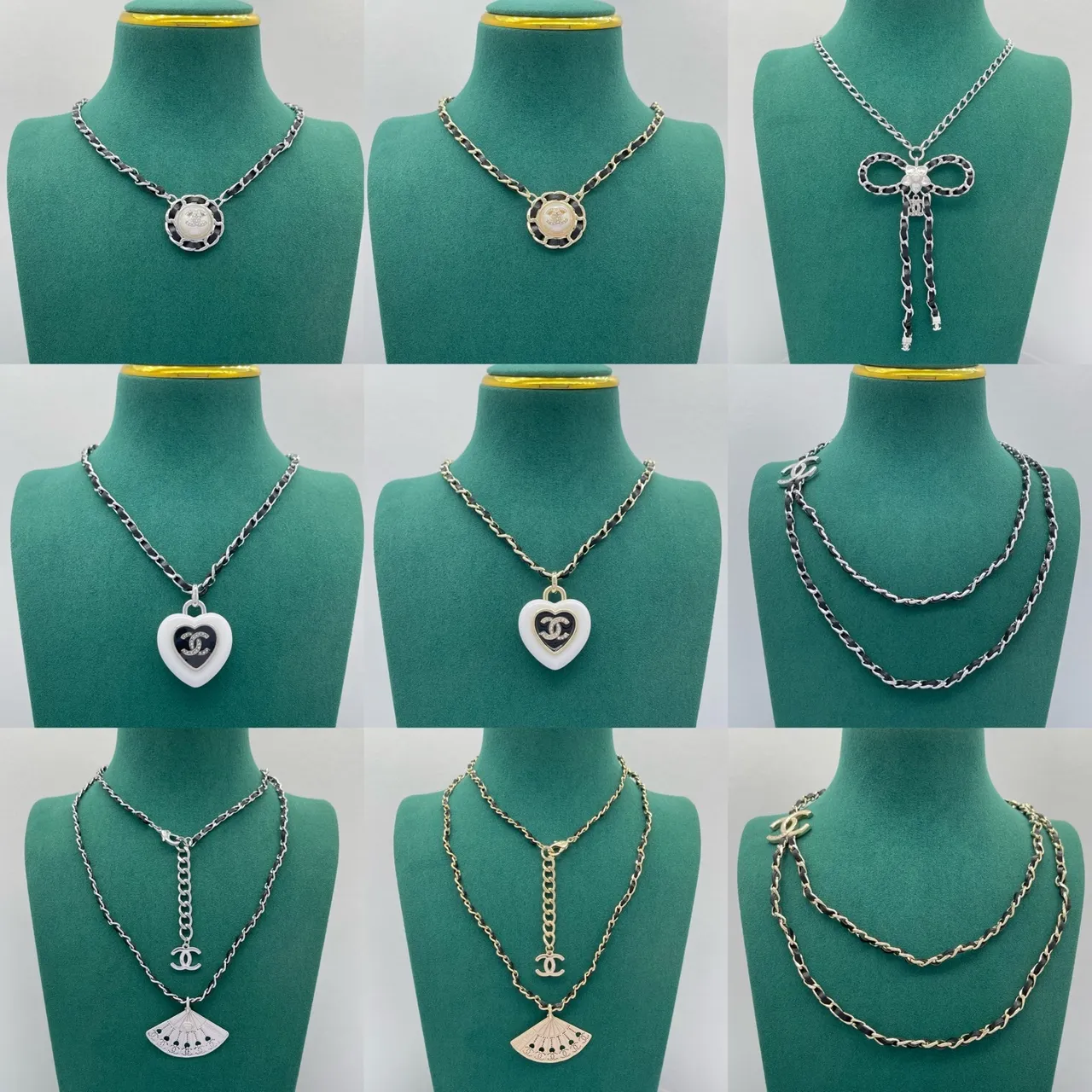 Chanel White Silver Pearl Strand Interlocking CC Logo Necklace 10
