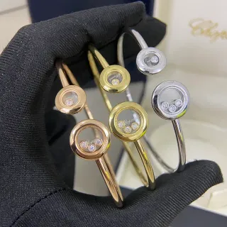 Chopard Happy Diamonds Rotating Disc Floating Diamond Bangle Bracelets