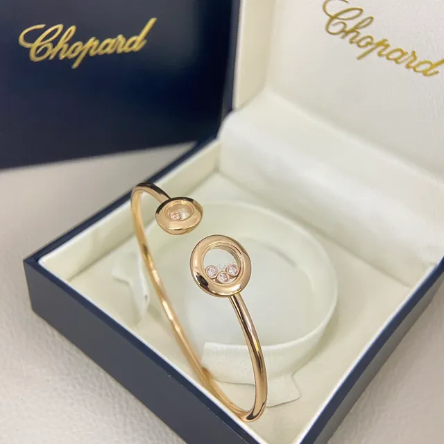 Chopard Happy Diamonds Rotating Disc Floating Diamond Bangle Bracelets 2