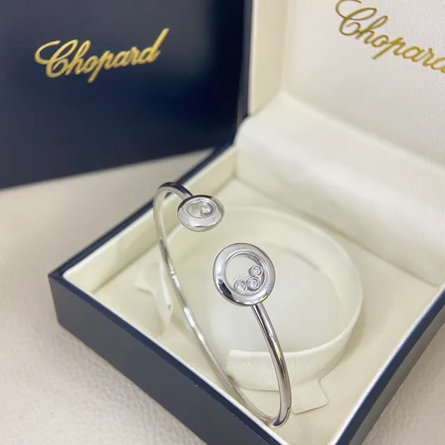 Chopard Happy Diamonds Rotating Disc Floating Diamond Bangle Bracelets 3