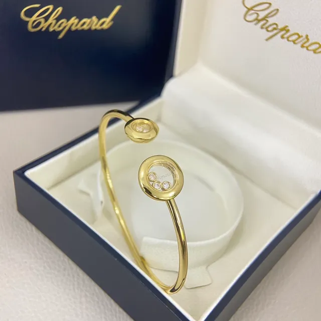 Chopard Happy Diamonds Rotating Disc Floating Diamond Bangle Bracelets 4