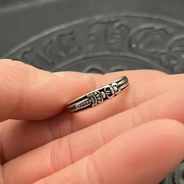 Chrome Hearts Cross and Fleur-de-Lis Oxidized Silver Ring 3