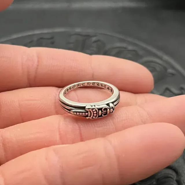Chrome Hearts Cross and Fleur-de-Lis Oxidized Silver Ring 4