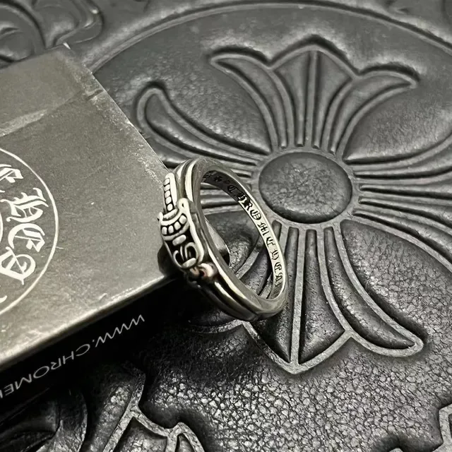 Chrome Hearts Cross and Fleur-de-Lis Oxidized Silver Ring 8