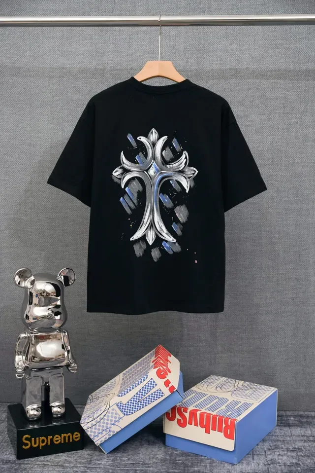 Chrome Hearts क्रॉस कढ़ाई वाली सफेद टी-शर्ट 2