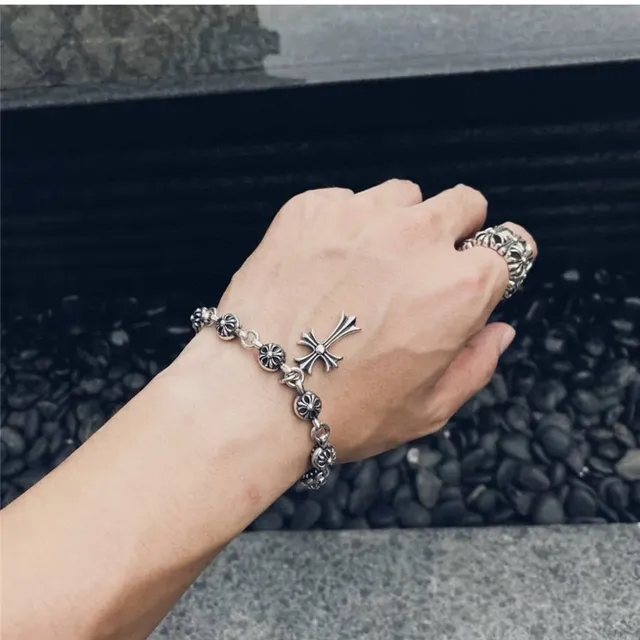 Chrome Hearts poignard lien floral bracelet argenté 2