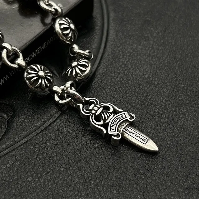 Chrome Hearts poignard lien floral bracelet argenté 3
