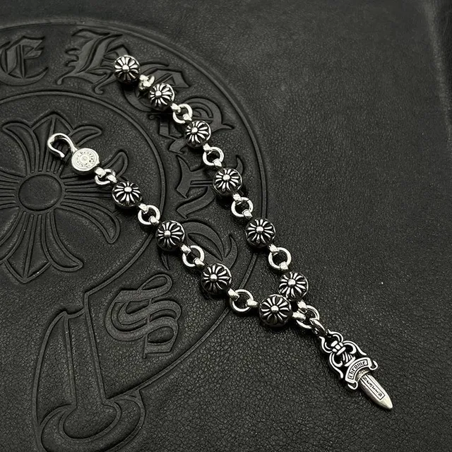 Chrome Hearts poignard lien floral bracelet argenté 5