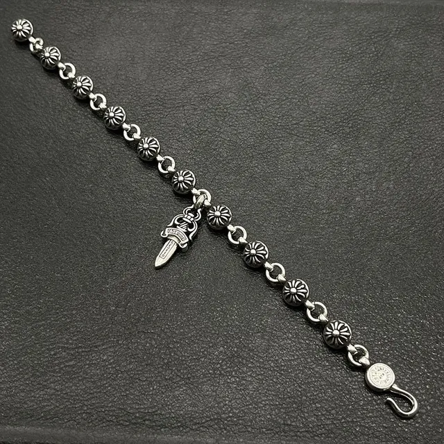 Chrome Hearts poignard lien floral bracelet argenté 6