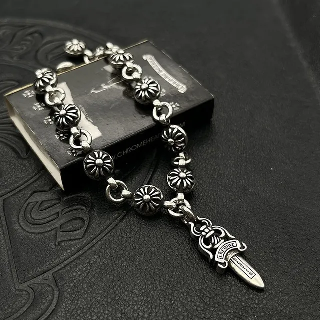 Chrome Hearts poignard lien floral bracelet argenté 7