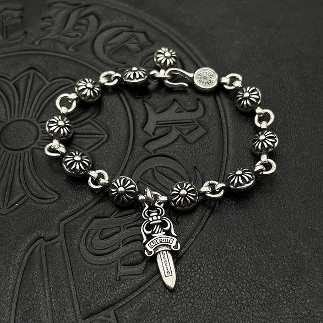Chrome Hearts poignard lien floral bracelet argenté 8