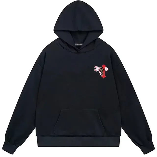 Chrome Hearts Graphic Cross Print Black Hoodie 2
