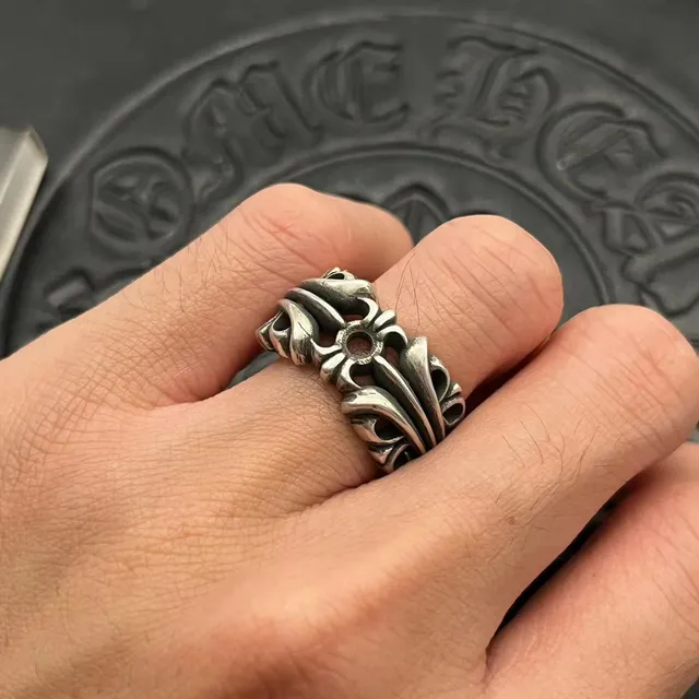 Chrome Hearts Silver Black Sculptural Gothic Ring 2