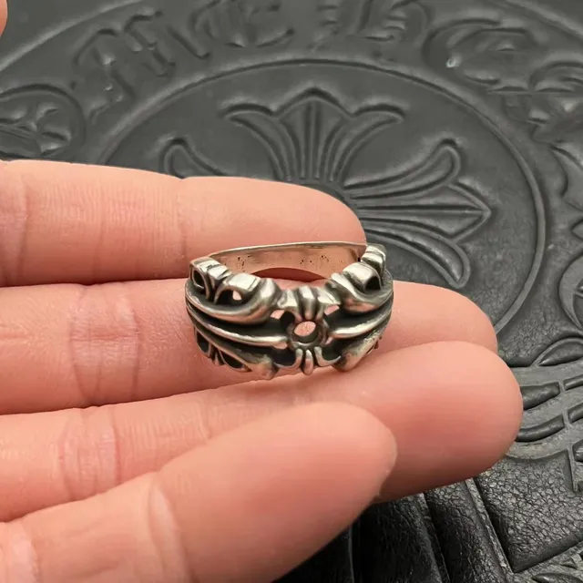 Chrome Hearts Silver Black Sculptural Gothic Ring 6