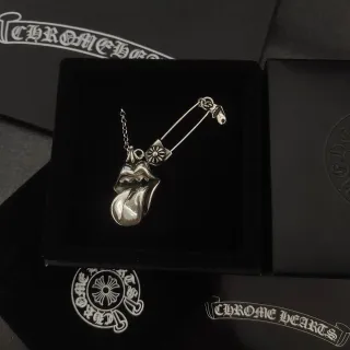 Chrome Hearts Tongue Pendant Silver Necklace