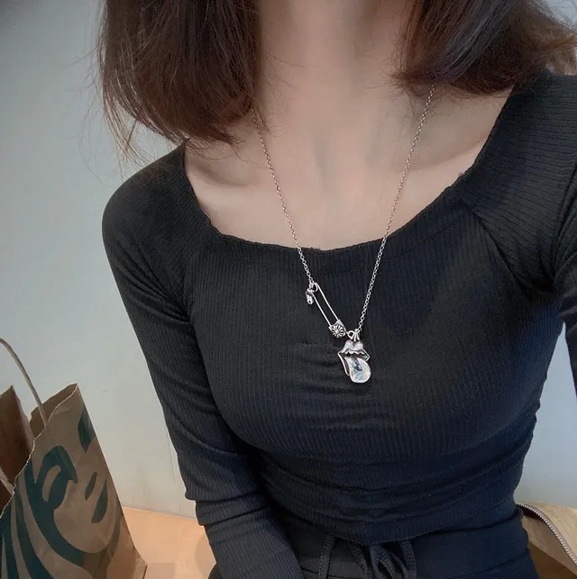 Chrome Hearts Tongue Pendant Silver Necklace 2