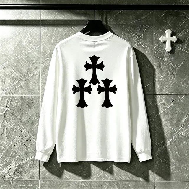 Chrome Hearts Triple Cross Black Long-Sleeve Graphic T-Shirt 7