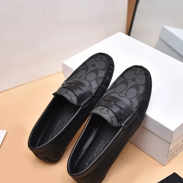 Coach Negro Gris Penny Signature C-Print Lona Loafer 3