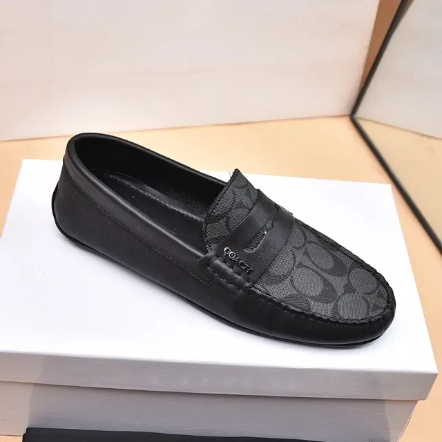Coach Negro Gris Penny Signature C-Print Lona Loafer 5