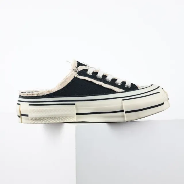 Converse Tênis Lifestyle Preto Bege Superior de Lona Listrado Cupsole 7