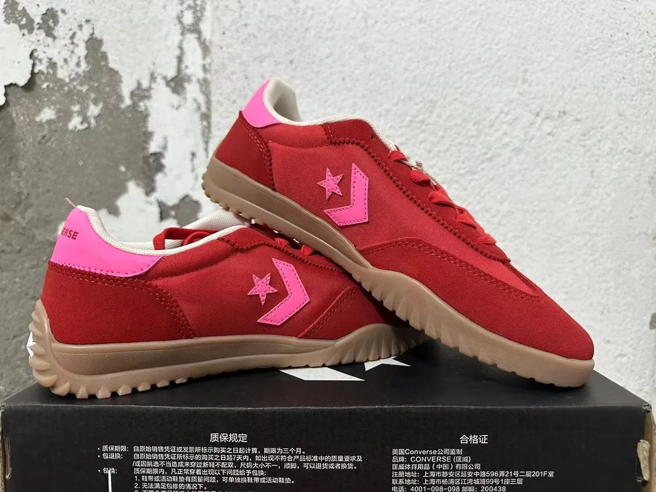 Converse One Star Red Pink Textile Low-Top Lifestyle Sneakers 5