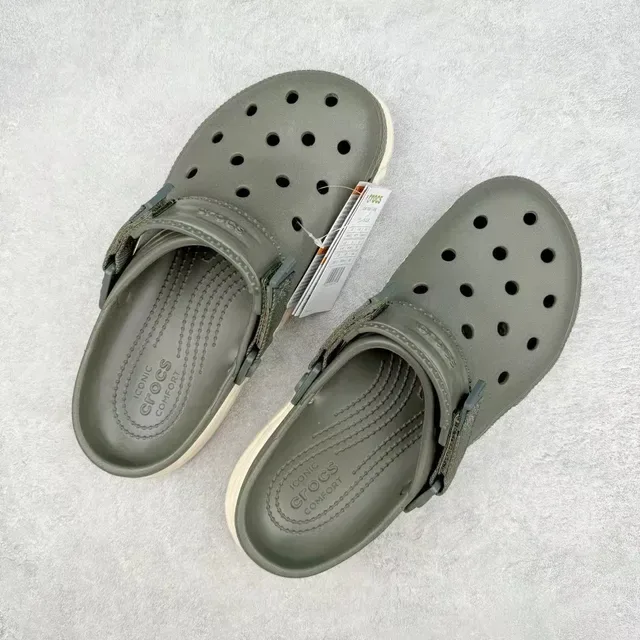 Crocs Echo Clog Verde Militar Beige Zuecos 8