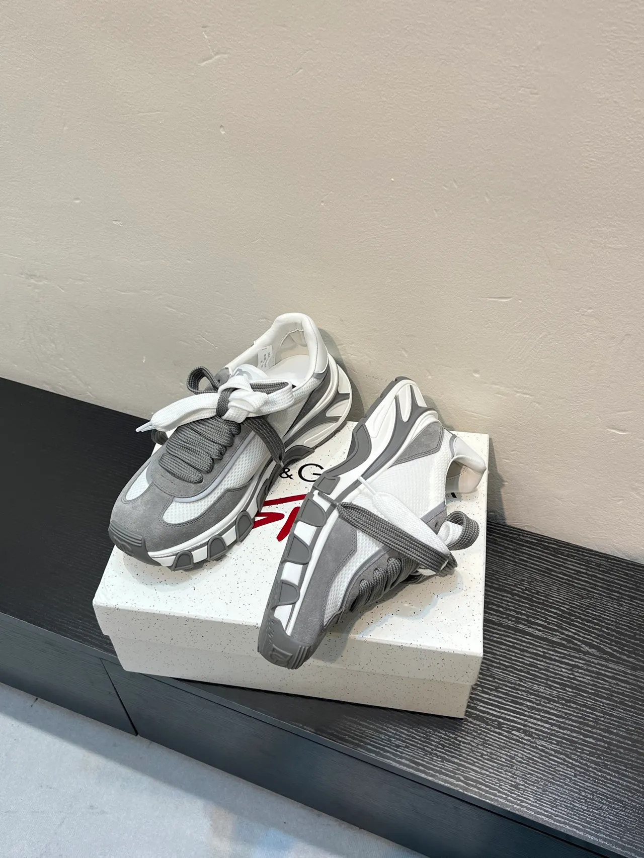DC Shoes सफेद ग्रे प्लेटफॉर्म सोल मिश्रित सामग्री ऊपरी मोटी स्नीकर 4