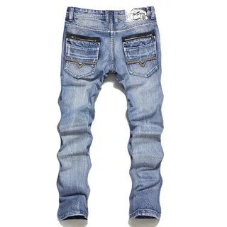 Diesel Slim-Tapered Medium Wash Distressed Jeans 4