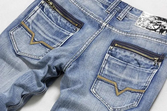 Diesel Slim-Tapered Medium Wash Distressed Jeans 6