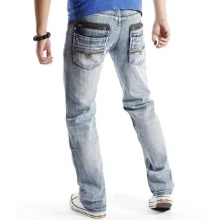 Diesel Slim-Tapered Medium Wash Distressed Jeans 8