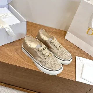 Dior B23 Beige Monogram Canvas Low-Top Lifestyle Sneakers