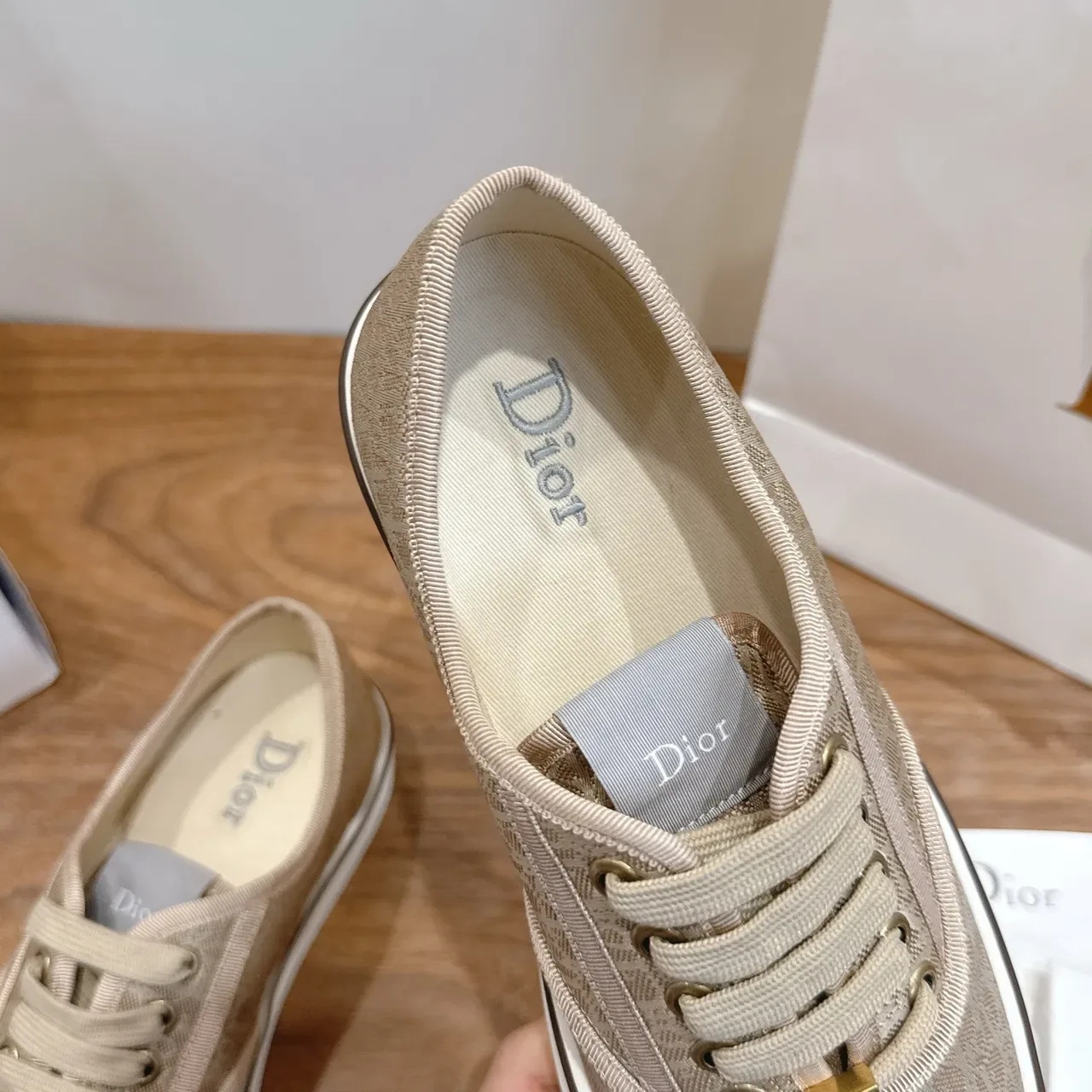 Dior B23 Beige Monogram Canvas Low-Top Lifestyle Zapatillas 4