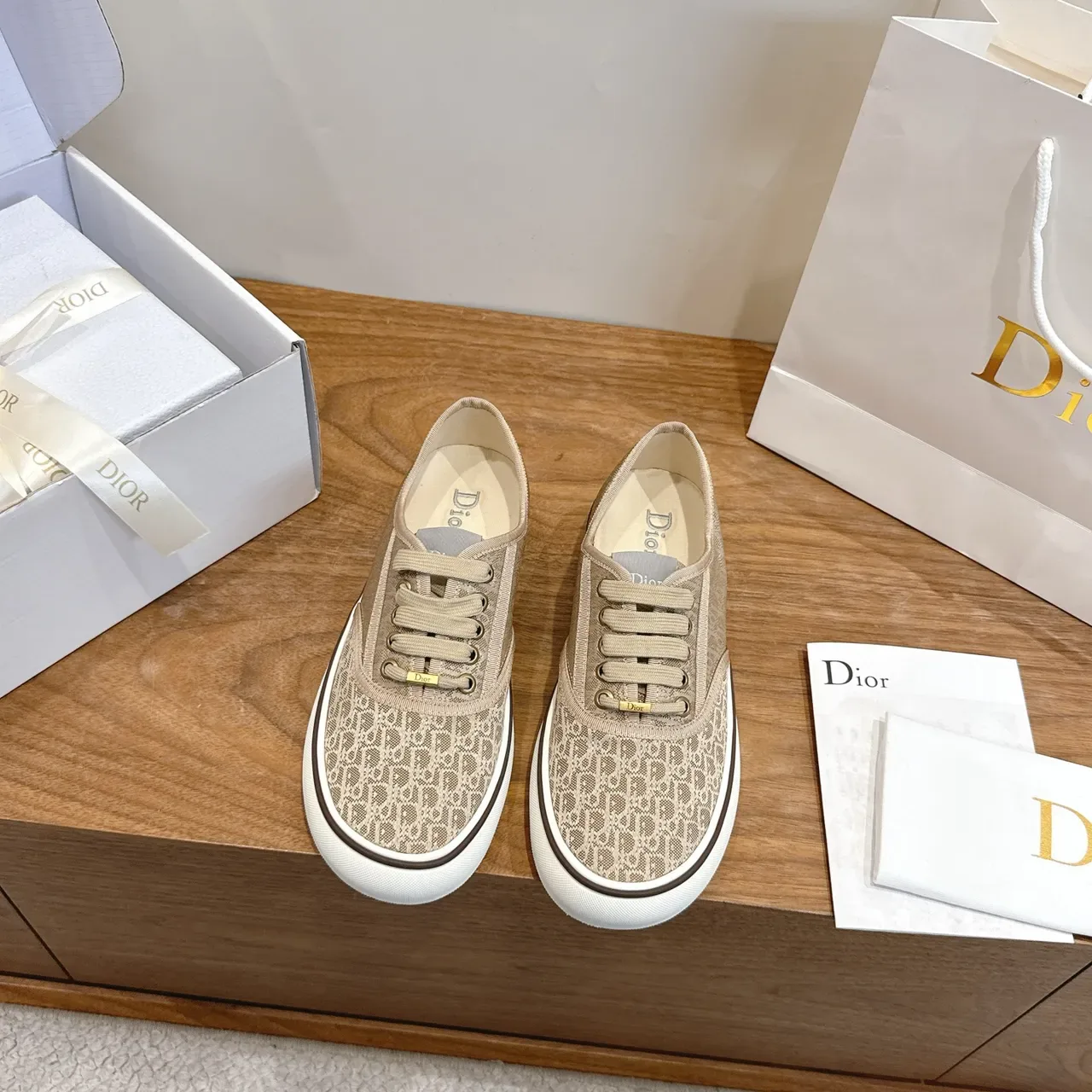 Dior B23 Beige Monogram Canvas Low-Top Lifestyle Zapatillas 5