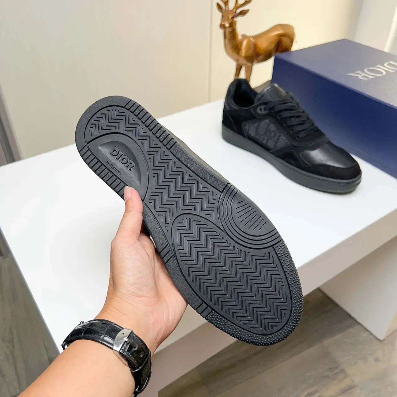 Dior B23 Sneakers Lifestyle Noir Monocrome Mélange de Matières 3
