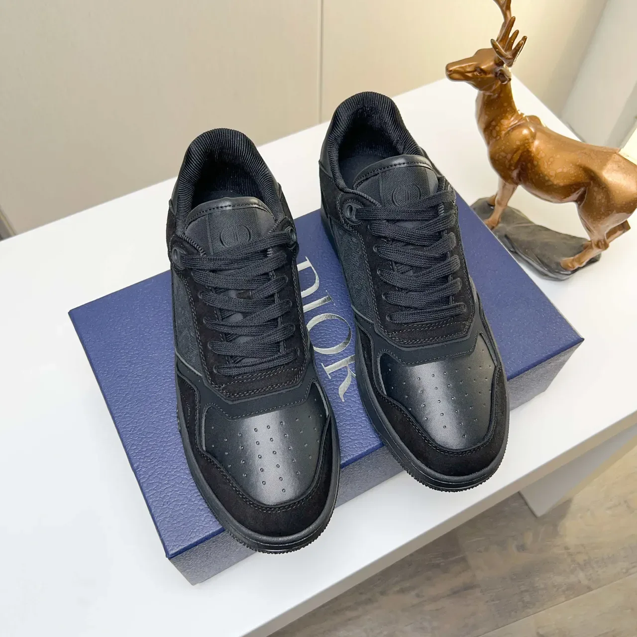 Dior B23 Sneakers Lifestyle Noir Monocrome Mélange de Matières 4