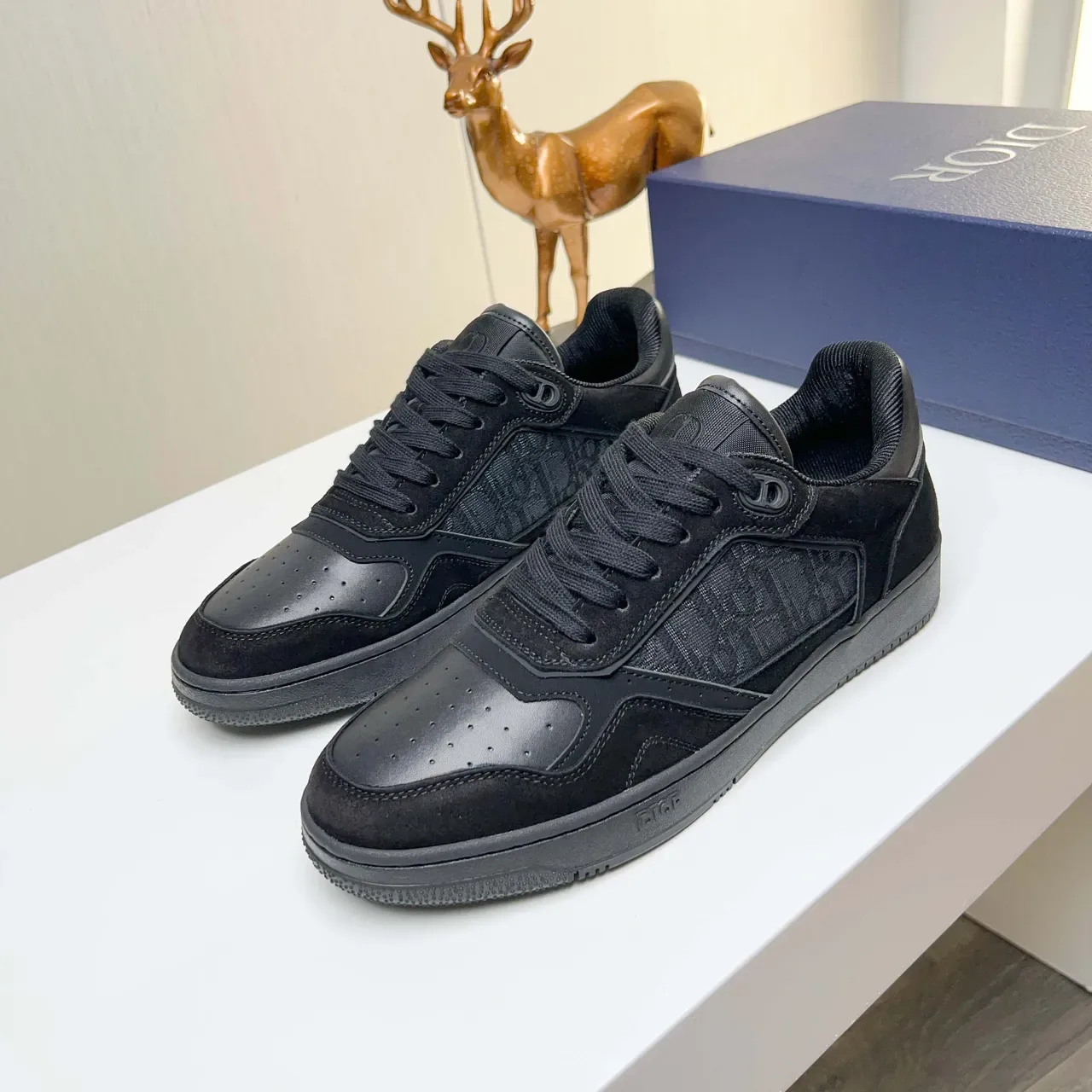 Dior B23 Sneakers Lifestyle Noir Monocrome Mélange de Matières 5