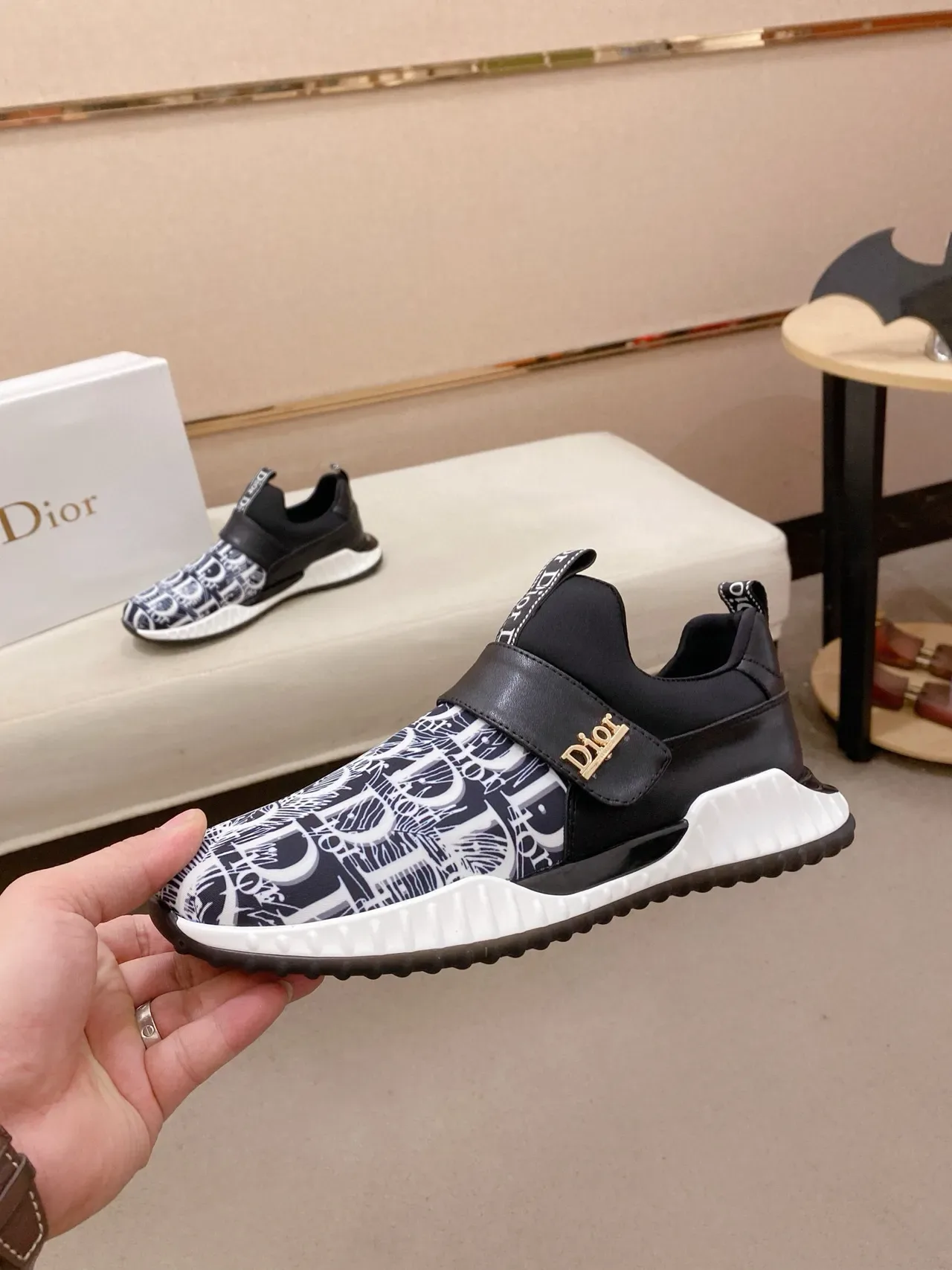 Dior B23 Monogram Print Slip-On Lifestyle Sneakers 3