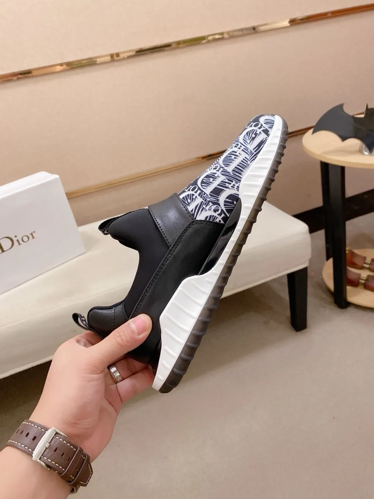 Dior B23 Monogram Print Slip-On Lifestyle Sneakers 5