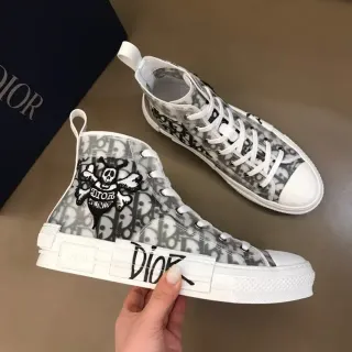 Dior B23 স্বচ্ছ তির্যক প্রিন্ট উচ্চ টপ লাইফস্টাইল স্নিকার