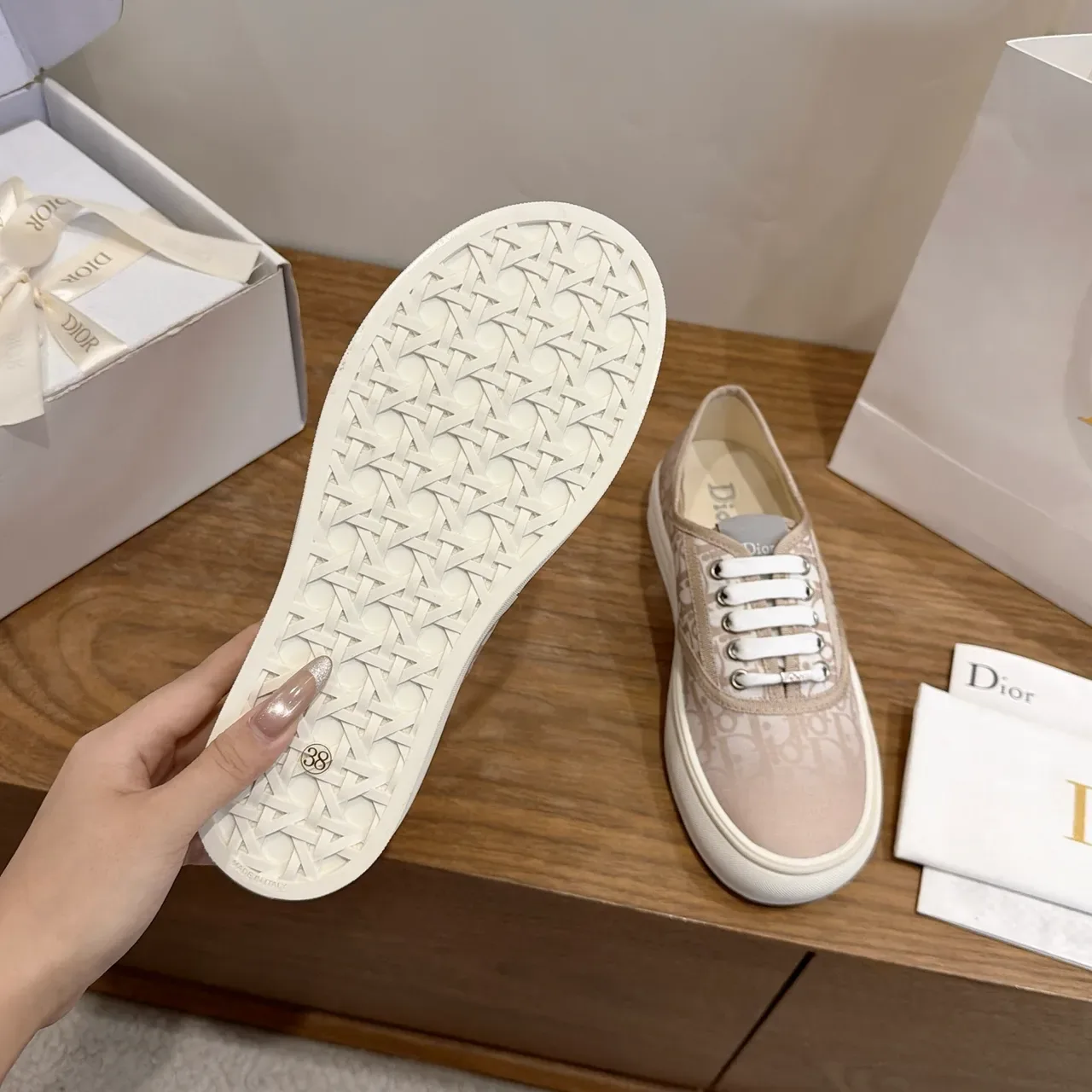 Dior B27 Beige Monogram Canvas Lifestyle Sneakers 3