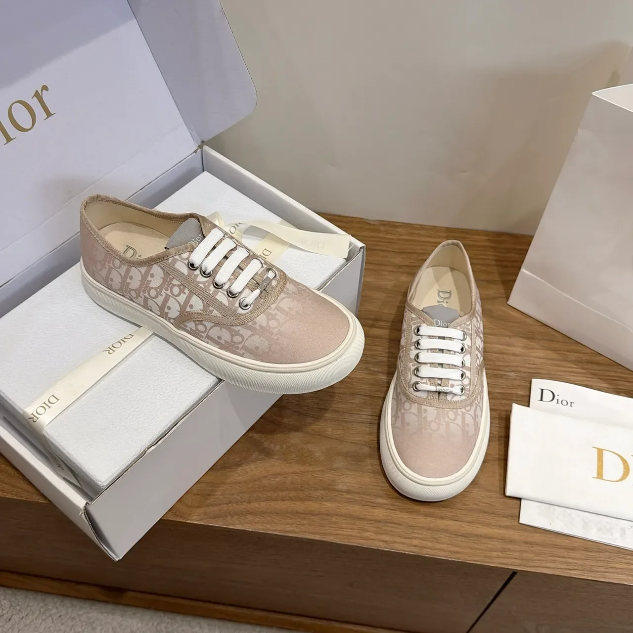 Dior B27 Beige Monogram Canvas Lifestyle Sneakers 4