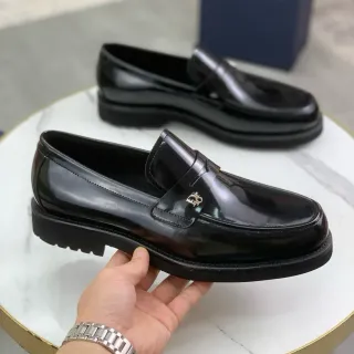Dior B27 黑色银色漆皮乐福鞋